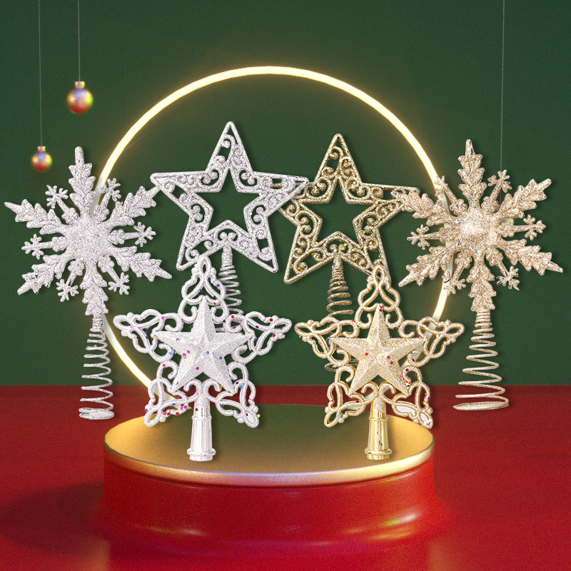 Star Tree Topper - Christmas Tree Toppers Glitter Gold Silver