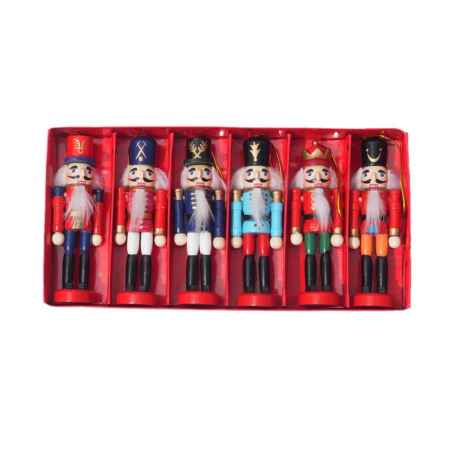 6pcs Christmas Nutcracker Wood - Nutcracker Figurine recension och pris