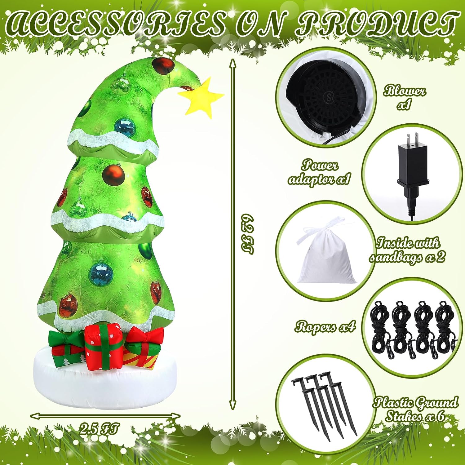 Lime Green 6.9ft Outdoor Infla - Christmas Lights Outdoor recension och pris