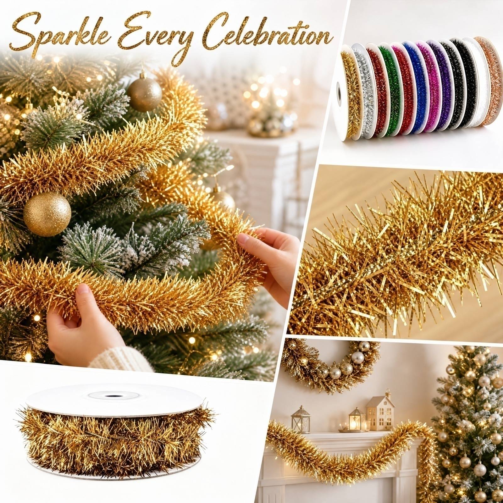 Plastic Wire Garland 5m Long 9 - Tinsel Garland Decoration recension och pris