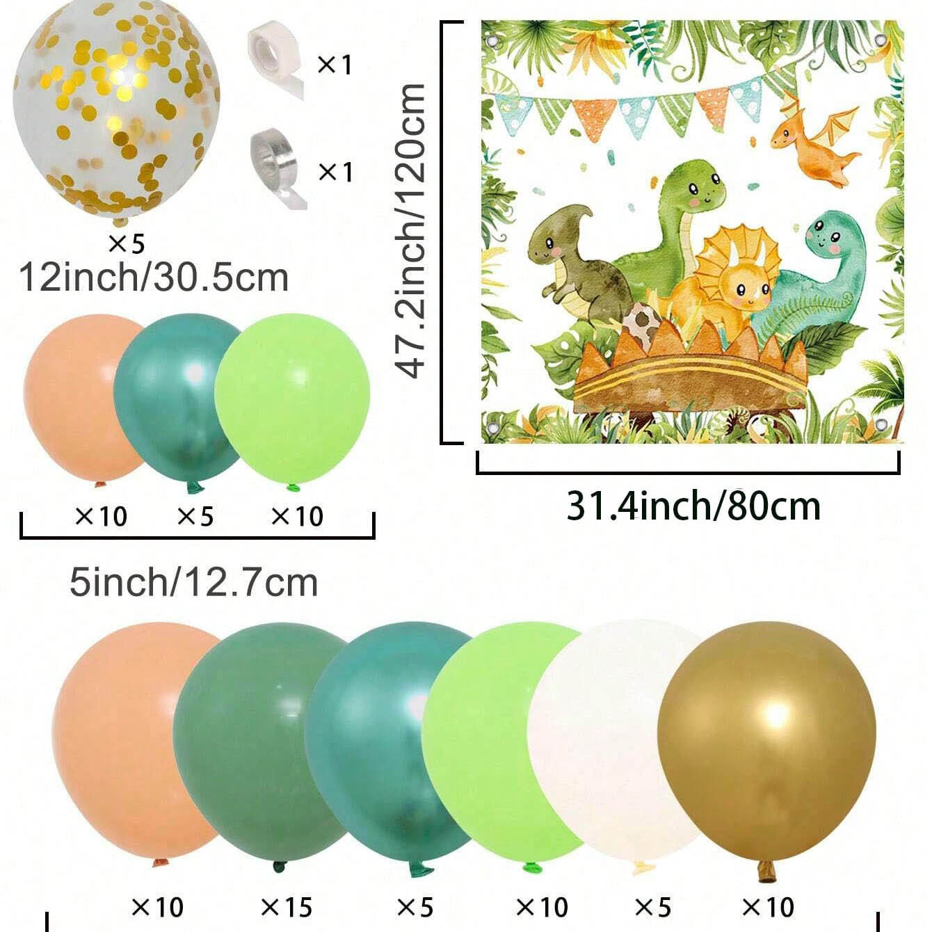 Dinosaur Balloon Set Arch for  - Tinsel Garland Decoration recension och pris